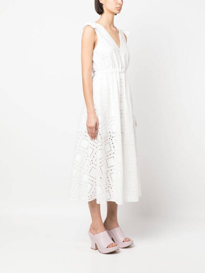 MSGM Midi-jurk met uitgesneden detail Wit