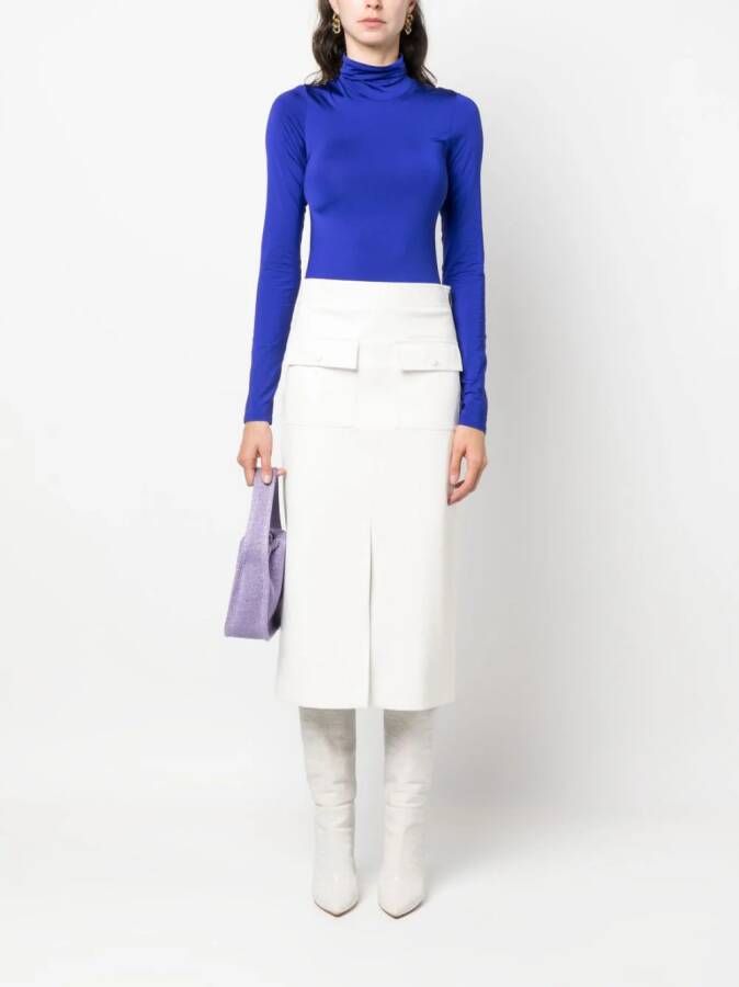 MSGM Midi-rok van imitatieleer Wit