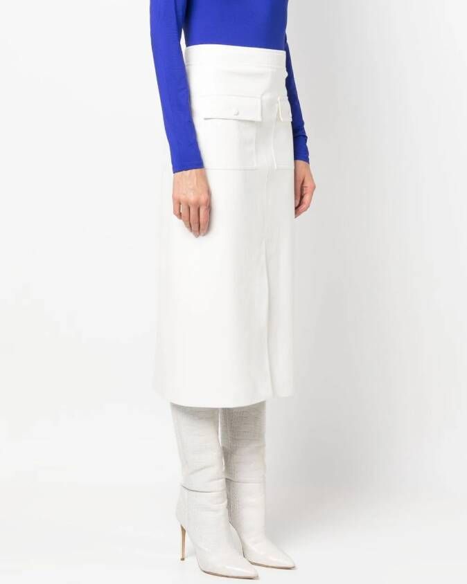 MSGM Midi-rok van imitatieleer Wit