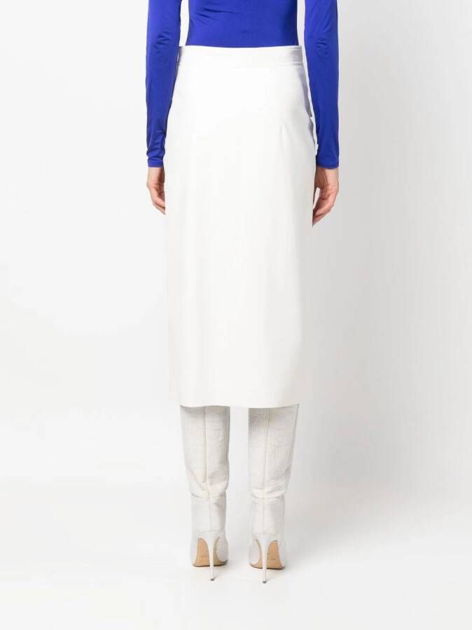 MSGM Midi-rok van imitatieleer Wit