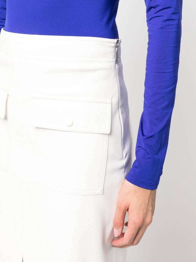 MSGM Midi-rok van imitatieleer Wit