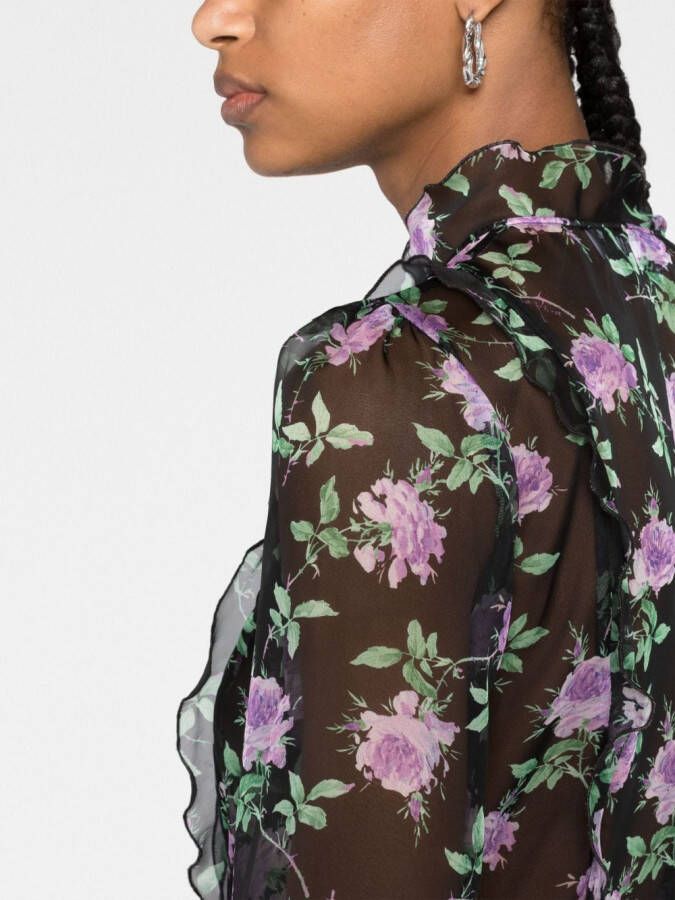 MSGM Mini-jurk met roosprint Zwart