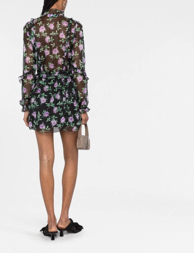 MSGM Mini-jurk met roosprint Zwart