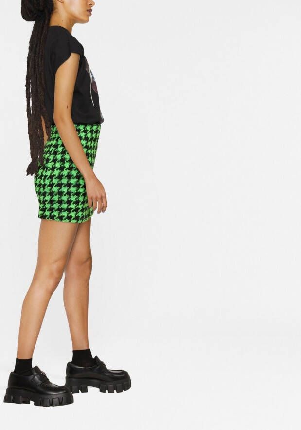 MSGM Mini-rok met pied-de-poule print Groen