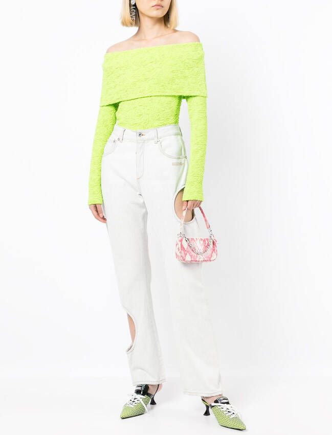 MSGM Off-shoulder top Groen