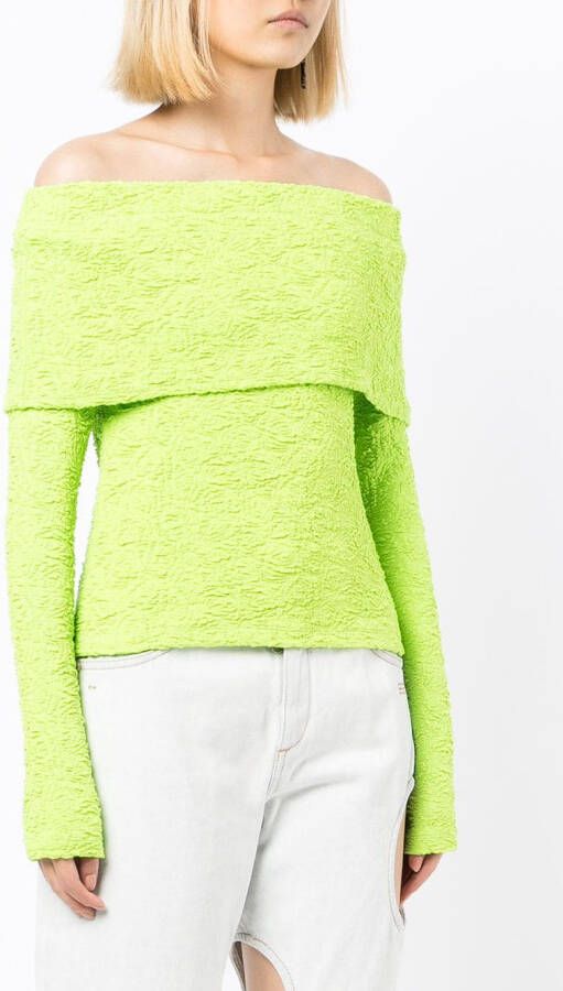 MSGM Off-shoulder top Groen