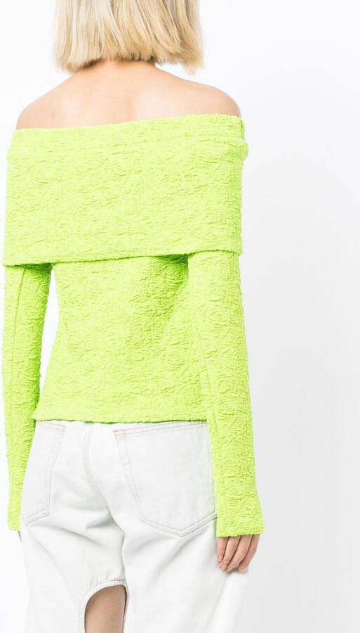 MSGM Off-shoulder top Groen