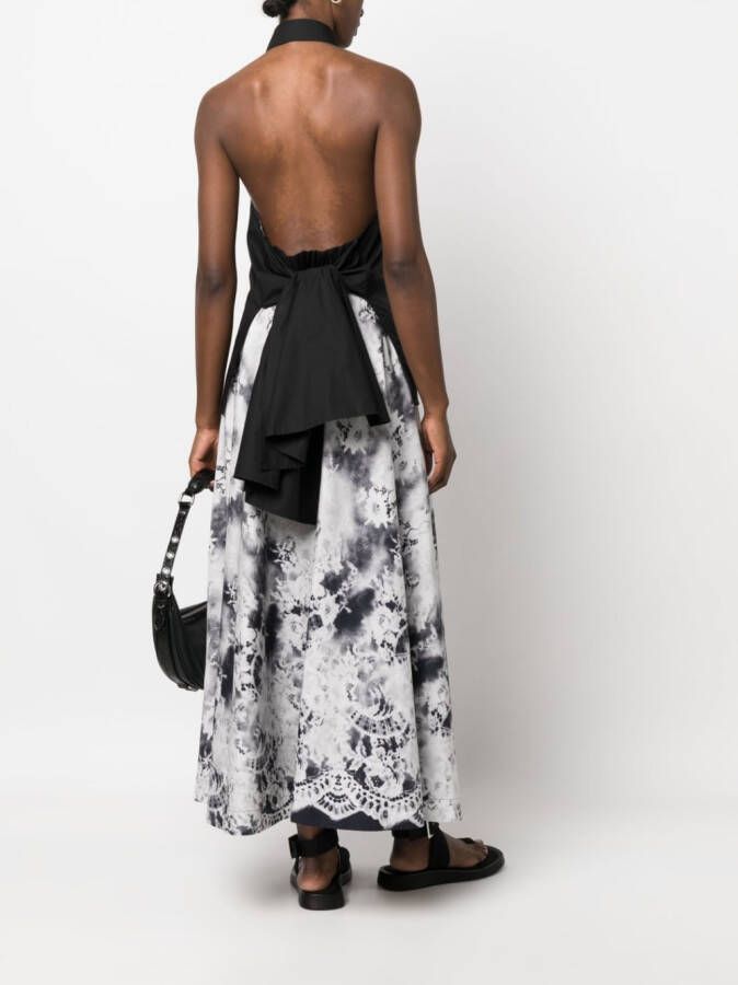 MSGM Blouse met open rug Zwart
