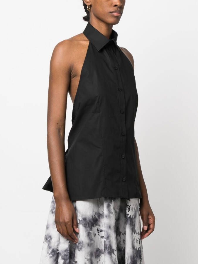 MSGM Blouse met open rug Zwart