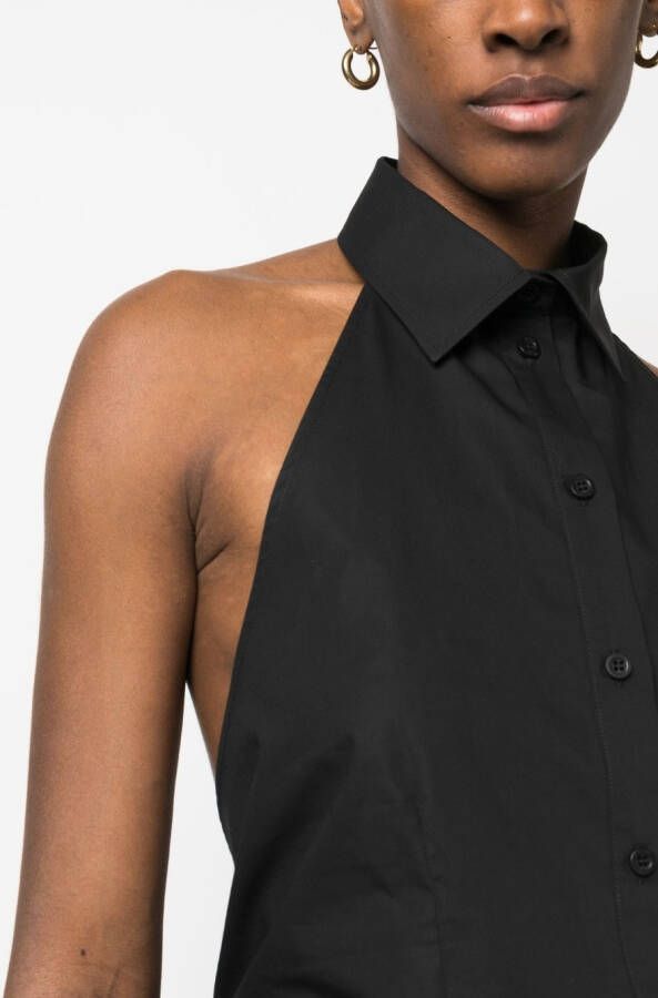 MSGM Blouse met open rug Zwart