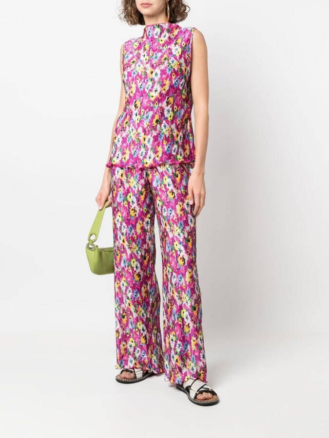 MSGM Plooibroek met bloemenprint Roze