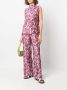 MSGM Plooibroek met bloemenprint Roze - Thumbnail 2