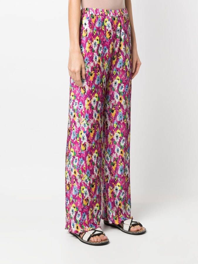 MSGM Plooibroek met bloemenprint Roze
