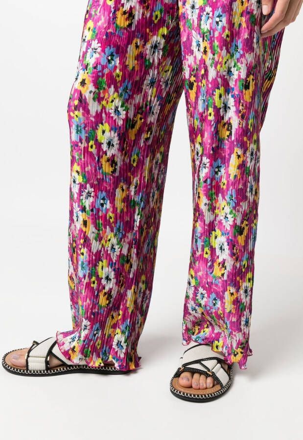 MSGM Plooibroek met bloemenprint Roze