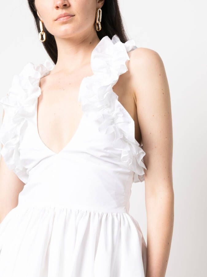MSGM Flared jurk Wit