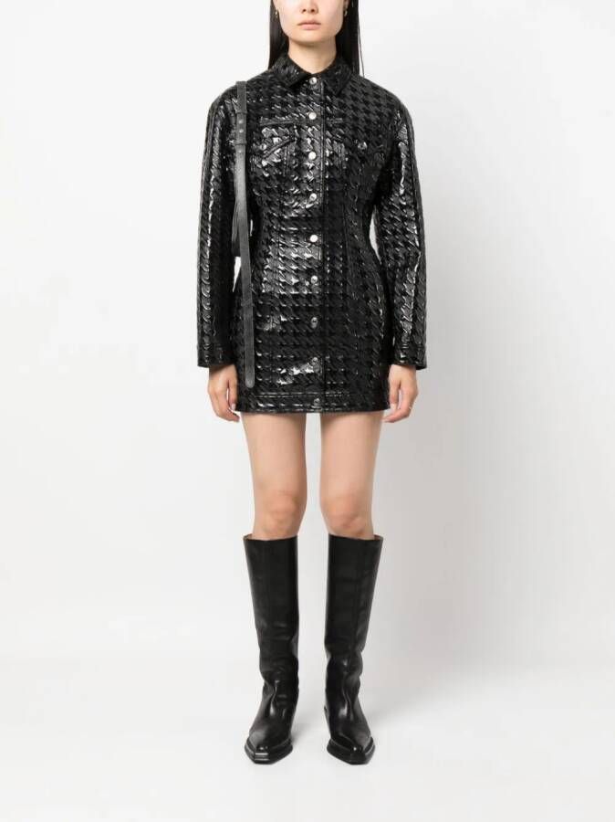 MSGM Shirtjack van imitatieleer Zwart