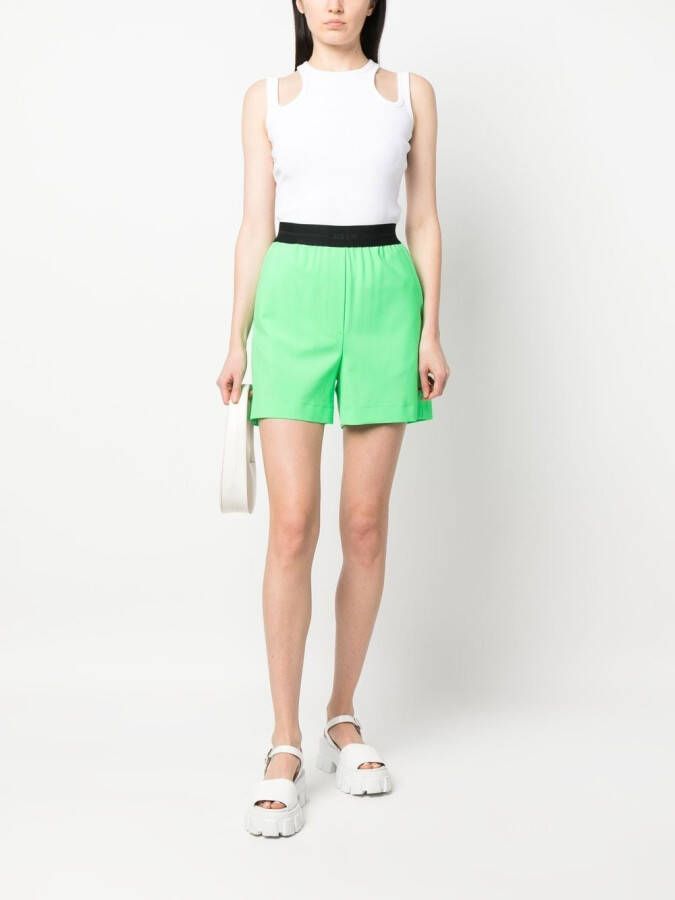 MSGM Shorts met logoband Groen