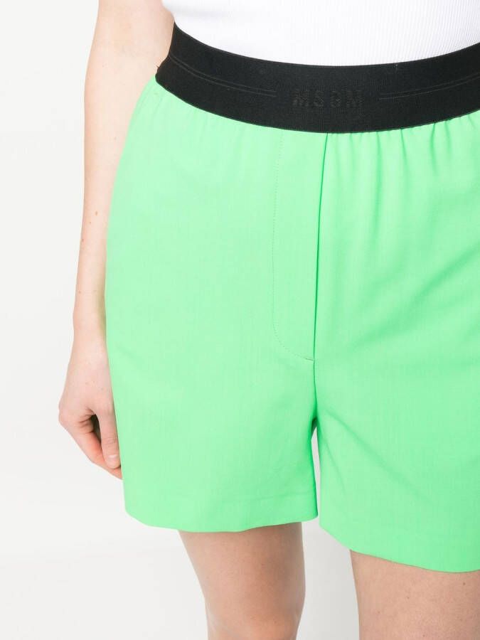 MSGM Shorts met logoband Groen