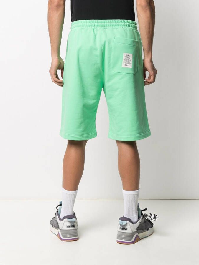 MSGM Shorts met logoprint Groen