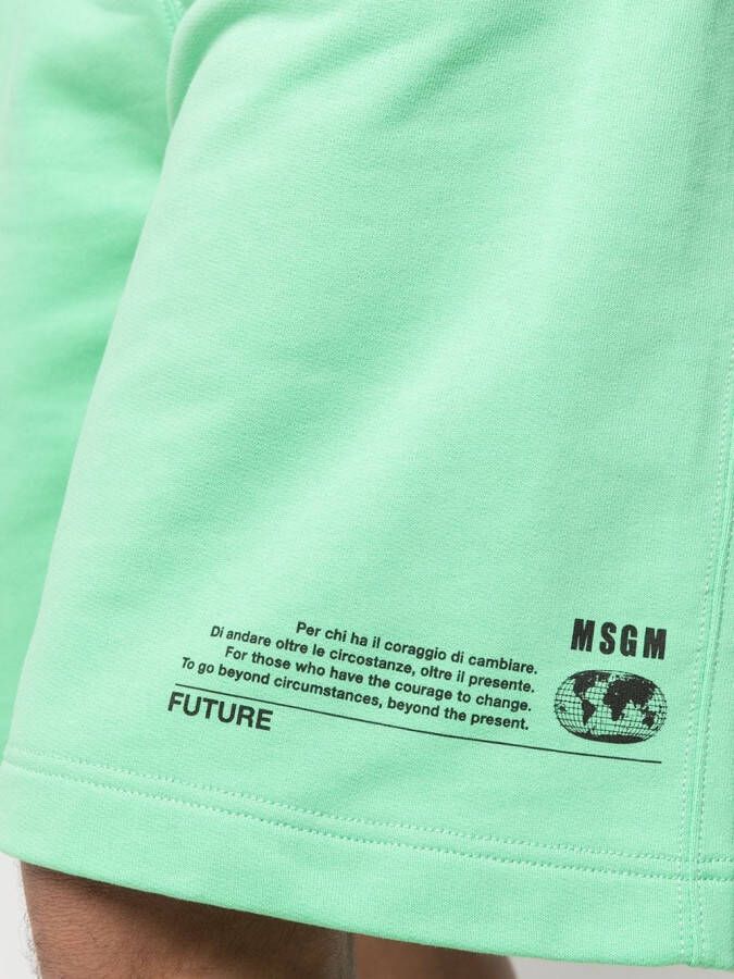 MSGM Shorts met logoprint Groen