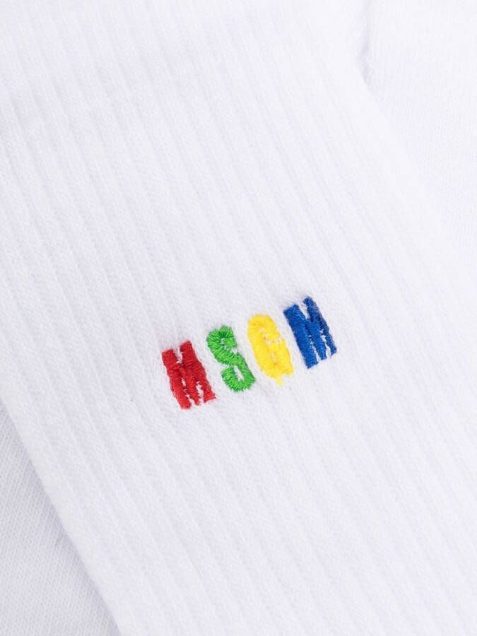MSGM Sokken met geborduurd logo Wit