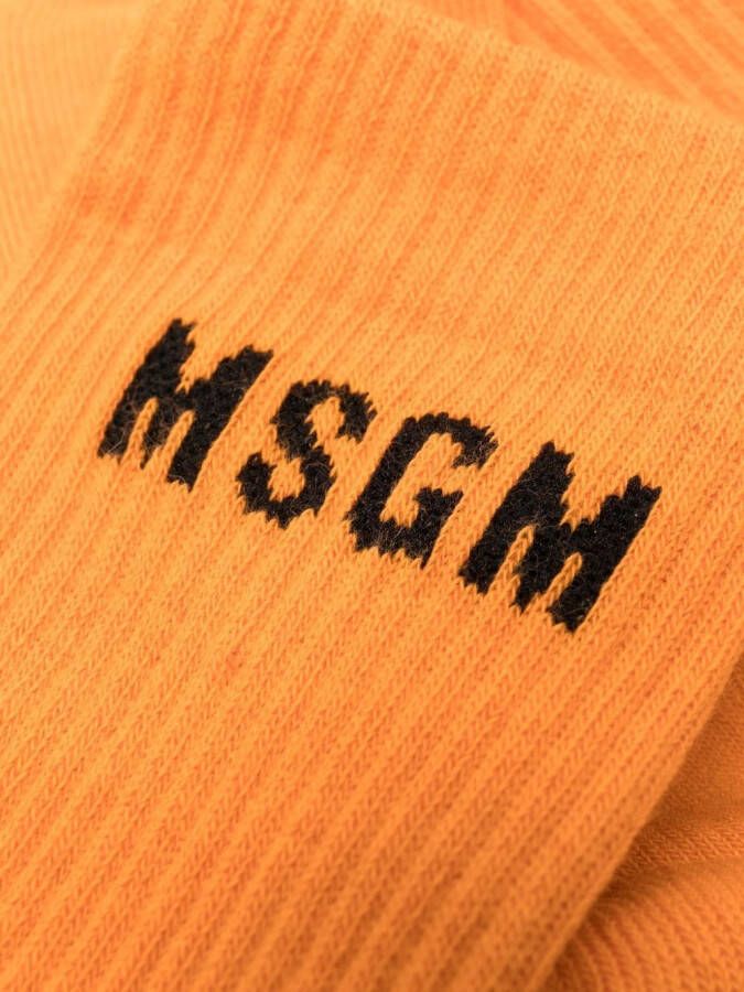 MSGM Sokken met intarsia logo Oranje