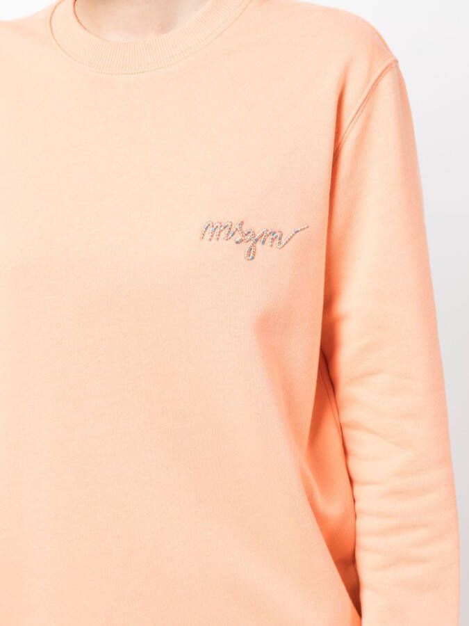 MSGM Sweater met geborduurd logo Oranje