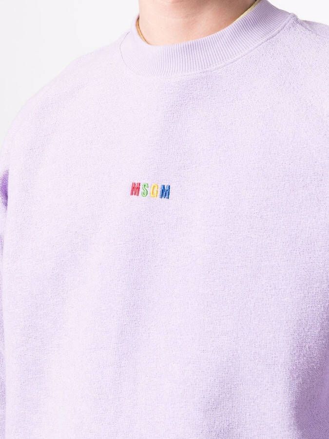 MSGM Sweater met geborduurd logo Paars
