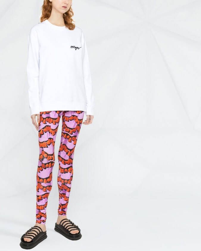 MSGM Sweater met geborduurd logo Wit