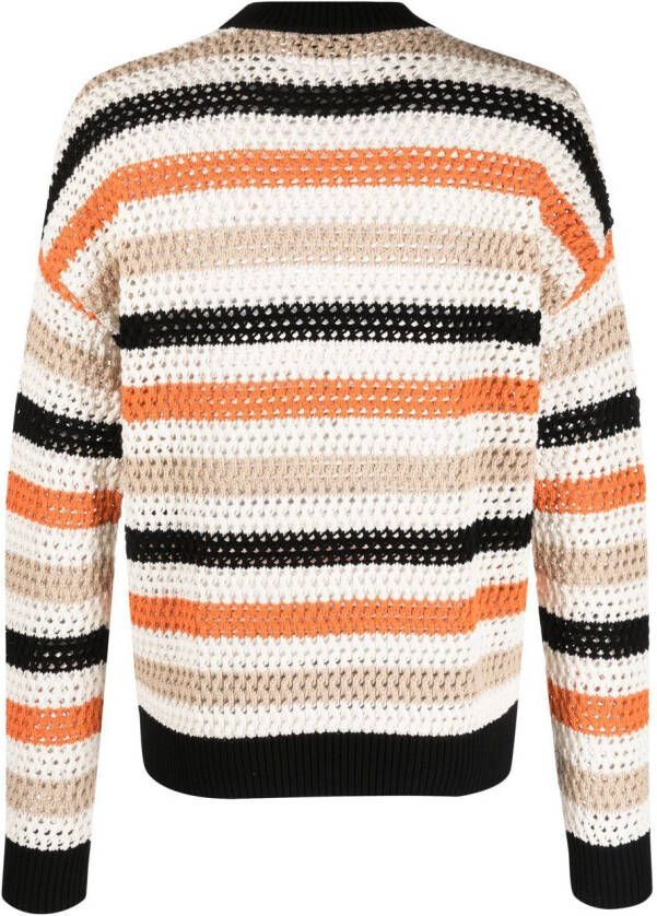MSGM Sweater met horizontale streep Beige