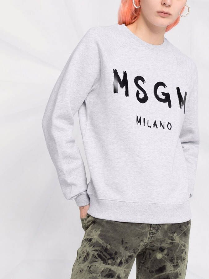MSGM Sweater met logoprint Grijs