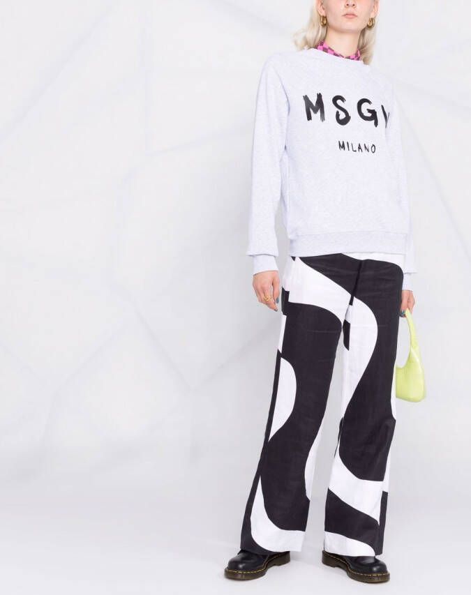 MSGM Sweater met logoprint Grijs