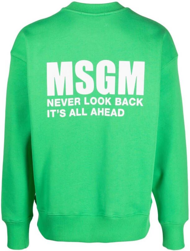 MSGM Sweater met logoprint Groen