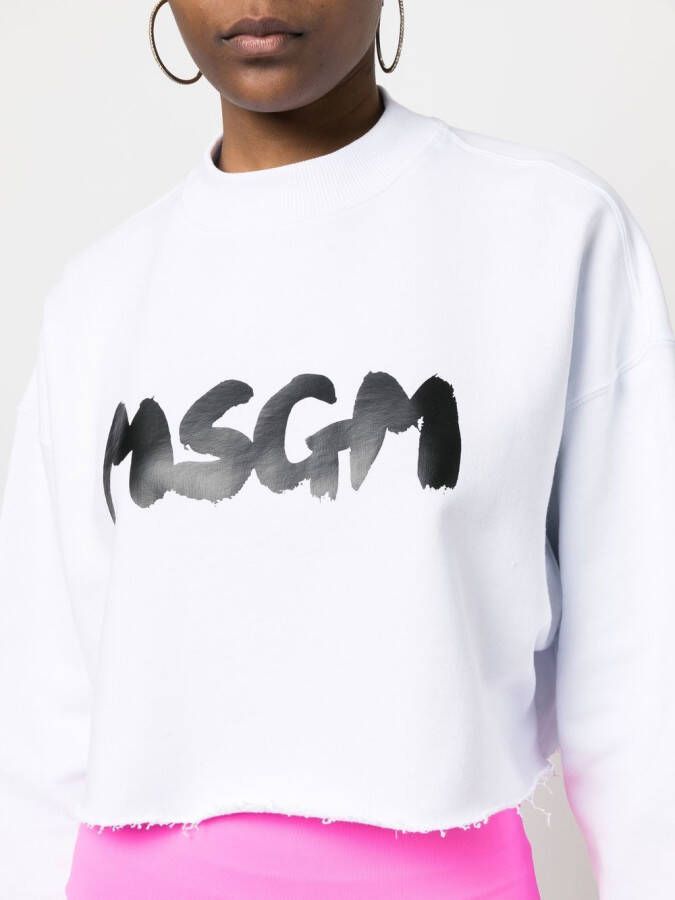 MSGM Sweater met logoprint Wit