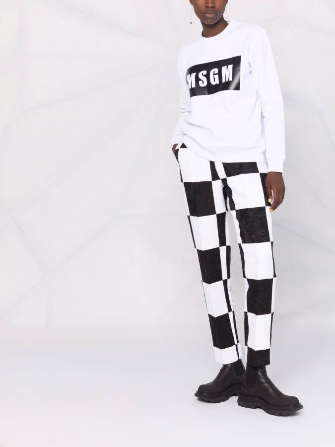 MSGM Sweater met logoprint Wit