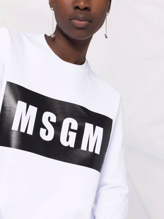 MSGM Sweater met logoprint Wit