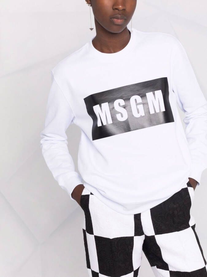 MSGM Sweater met logoprint Wit