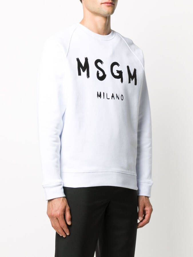 MSGM Sweater met logoprint Wit