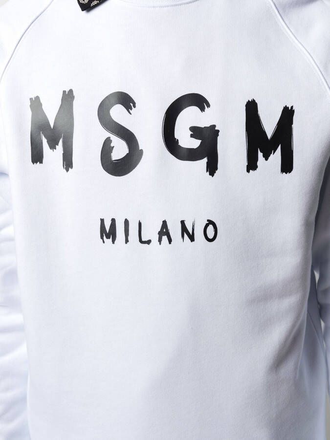 MSGM Sweater met logoprint Wit
