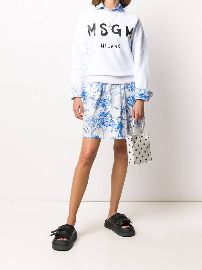 MSGM Sweater met logoprint Wit