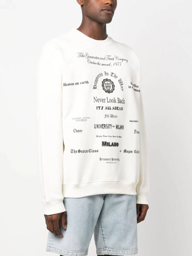 MSGM Sweater met print Beige