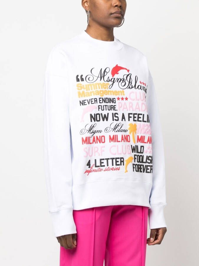 MSGM Sweater met print Wit