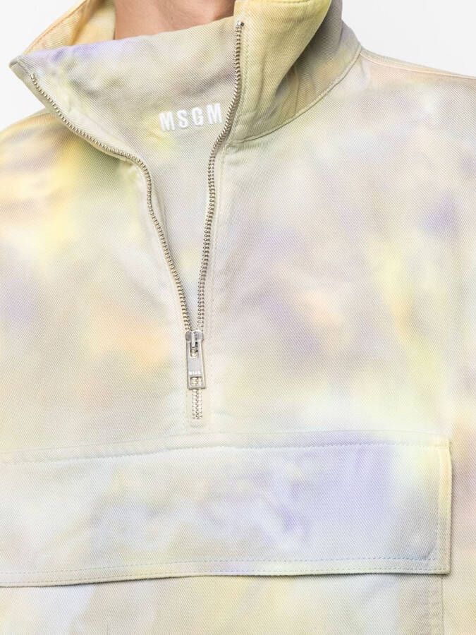 MSGM Sweater met tie-dye print Geel
