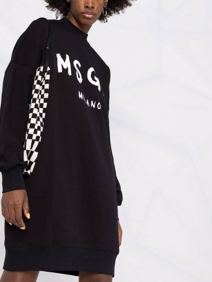 MSGM Sweaterjurk met logo Zwart