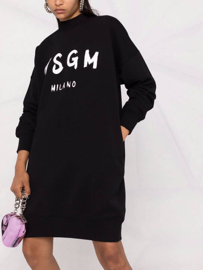 MSGM Sweaterjurk met logoprint Zwart