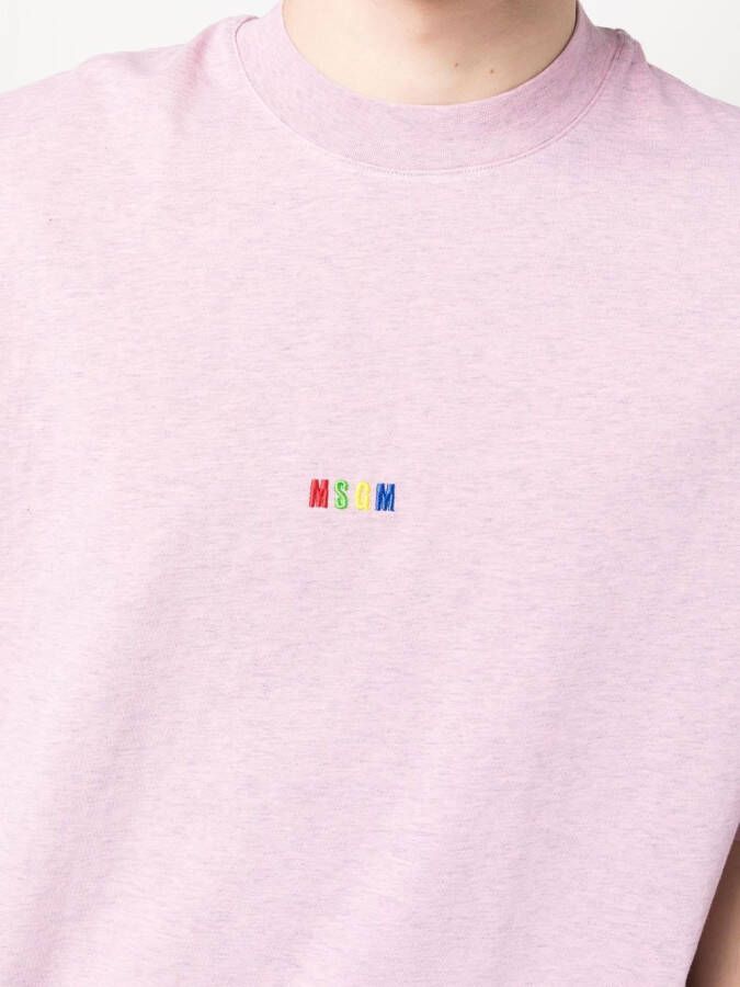 MSGM T-shirt met geborduurd logo 12 LIGHT PINK