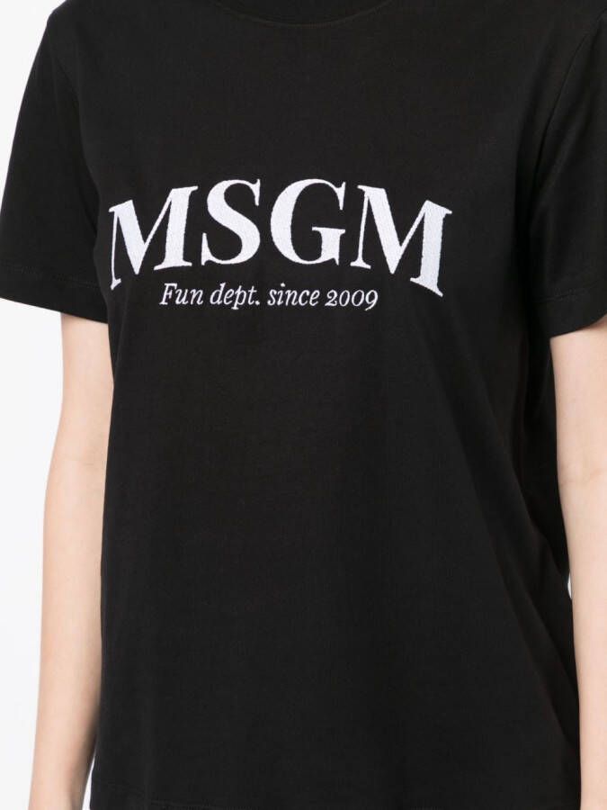 MSGM T-shirt met geborduurd logo Zwart