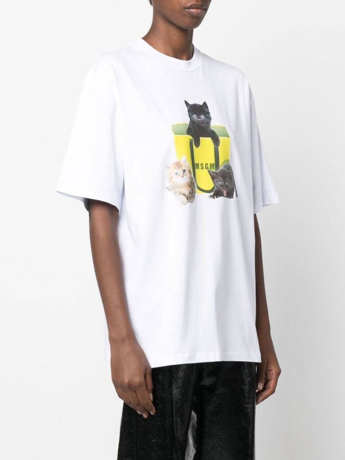 MSGM T-shirt met grafische print Wit