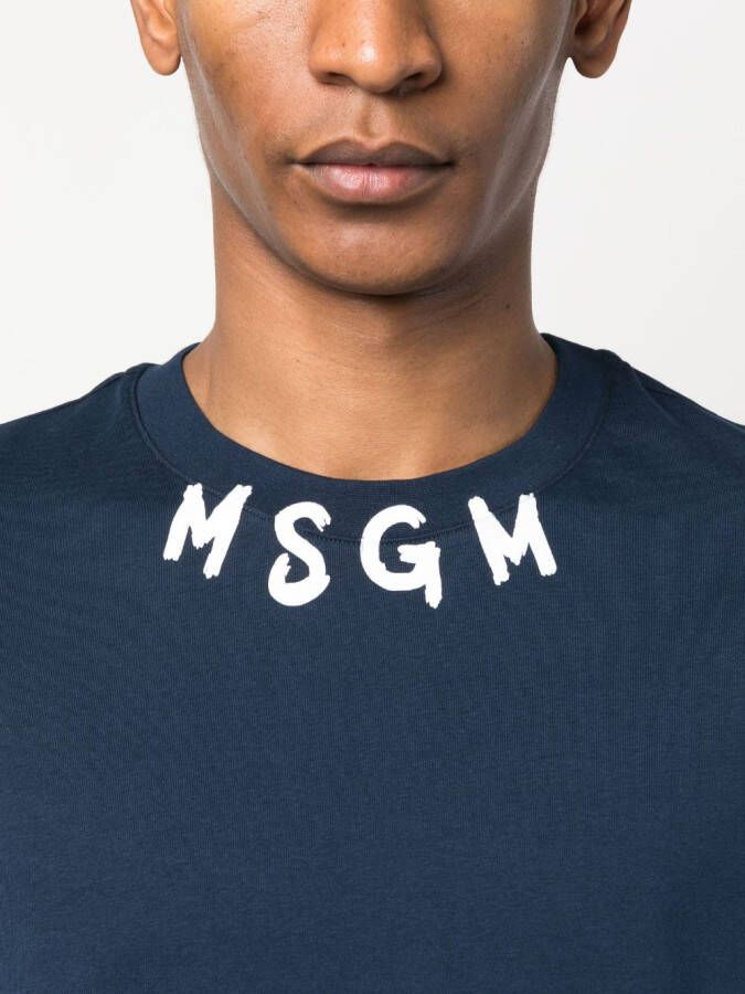 MSGM T-shirt met logo Blauw