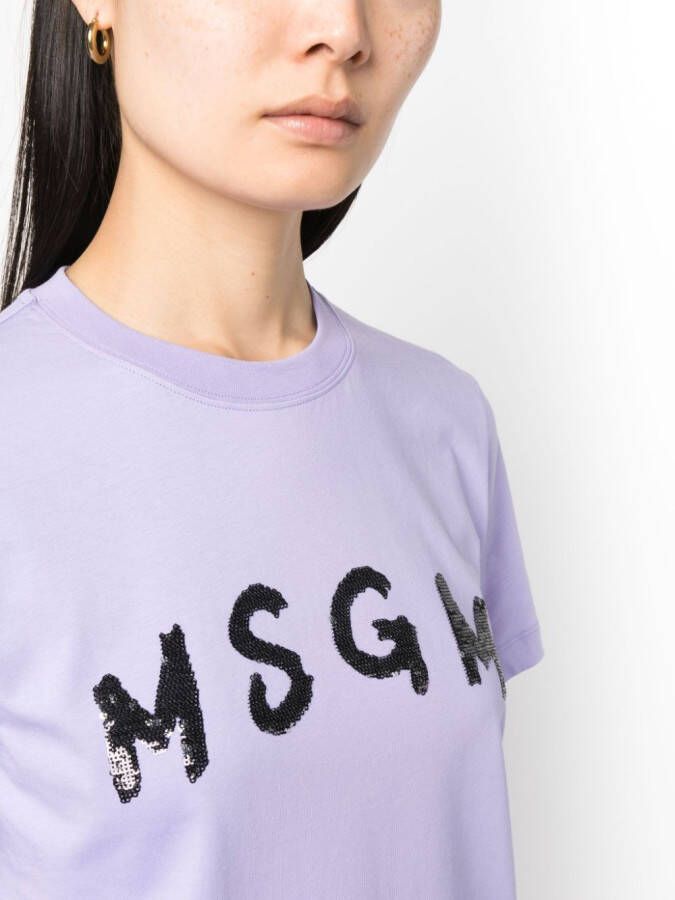 MSGM T-shirt met logo Paars